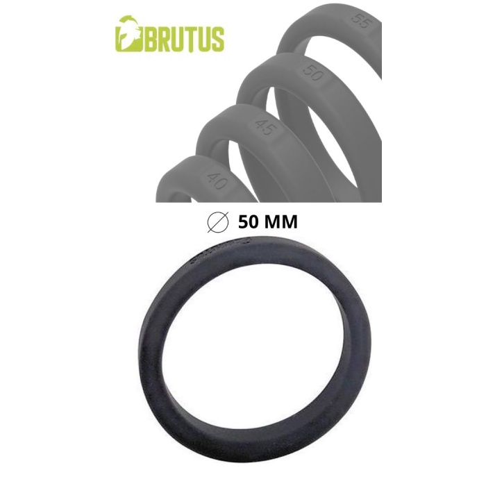 BRUTUS FLAT SLICK SILICONE COCK RING 50MM