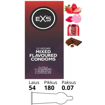 EXS MIXED FLAVOURED CONDOMS 12 TK.