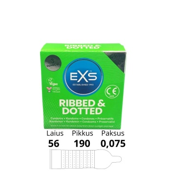 EXS RIBBED, DOTTED 3 TK.