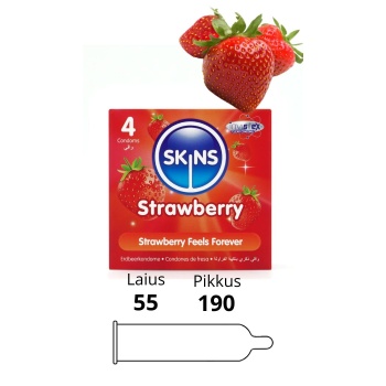 SKINS CONDOMS STRAWBERRY 4 PCS