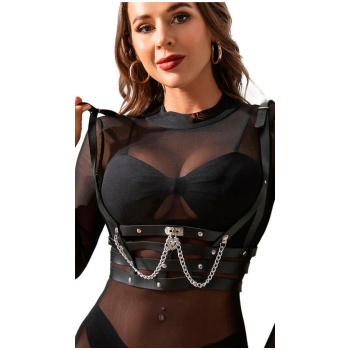 SUBBLIME - CORSET HARNESS WITH CHAIN O/S