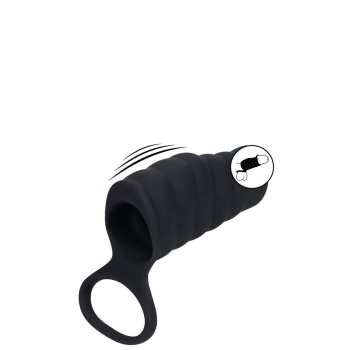 LVLZ VIBRATING RIBBED SILICONE COCK SLEEVE