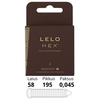 LELO - HEX CONDOMS RESPECT XL 3 PCS