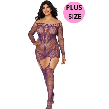 GARTER DRESS DIAMOND AUBERGINE PLUS SIZE 
