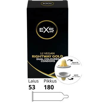 EXS RIGHTWAY GOLD CONDOMS 12 PACK