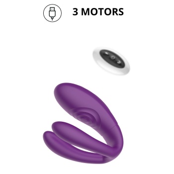 COUPLES VIBRATOR 3 MOTORS REMOTE CONTROL PURPLE