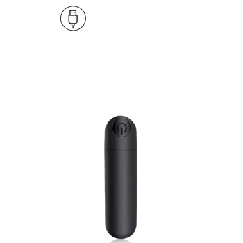 VIBRATING BULLET 10 VIBRATIONS BLACK USB