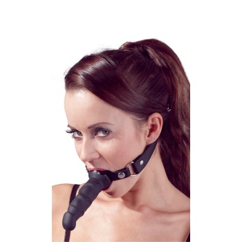 HALF-BALL MOUTH GAG WITH DILDO
