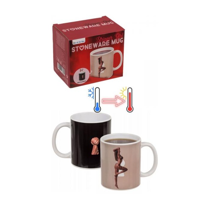 STONEWARE TEMPERATURE MUG - STRIPPER GIRL