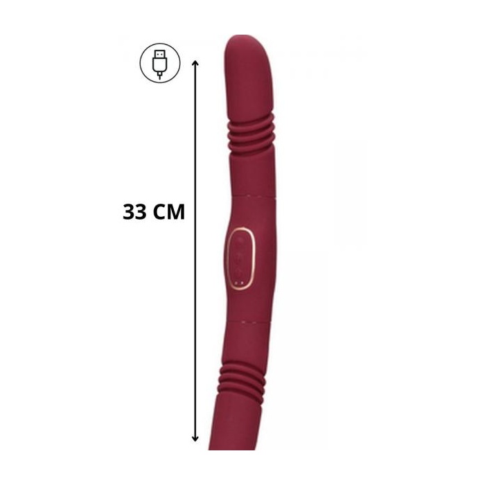 DOUBLE-SIDED THRUSTING VIBRATOR - MERLOT GRAPE