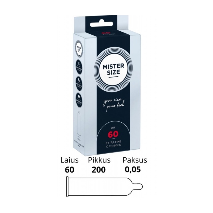 MISTER SIZE 60MM CONDOMS 10PCS
