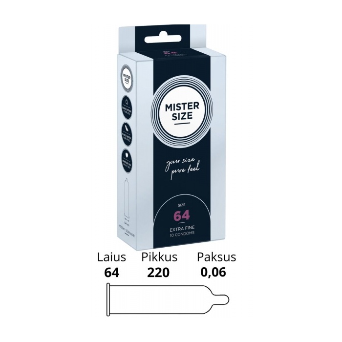 MISTER SIZE 64MM CONDOMS 10PCS