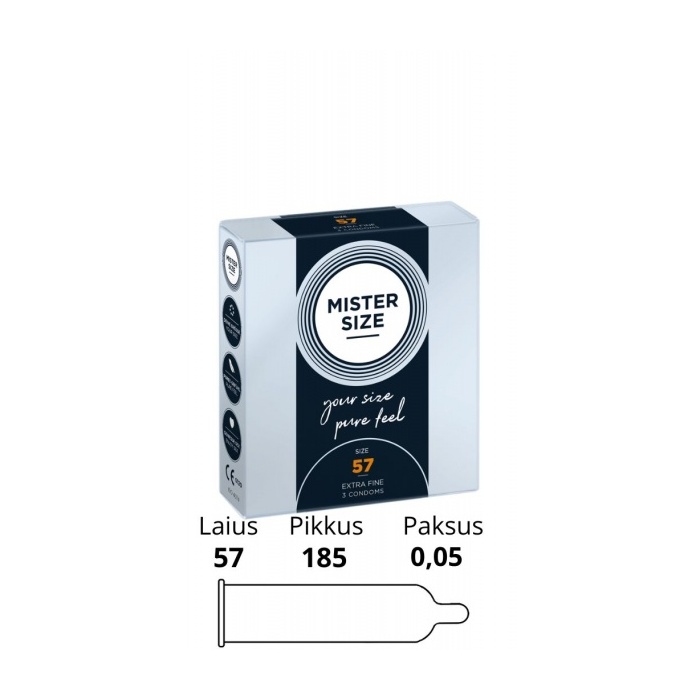 MISTER SIZE 57MM CONDOMS 3PCS