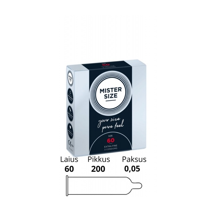 MISTER SIZE 60MM CONDOMS 3PCS