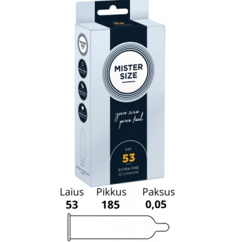 MISTER SIZE 53MM CONDOMS 10PCS