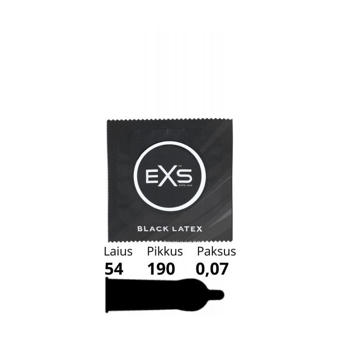 EXS BLACK LATEX CONDOM 1 TK.