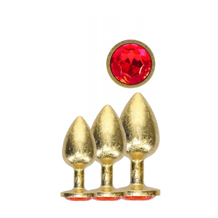MILAN COLLECTION - METAL ANAL PLUG SET GOLD