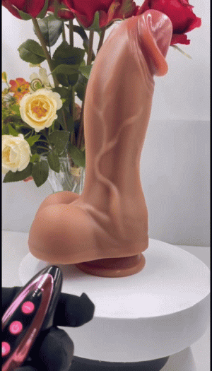 THRUSTING AND HEATING DILDO, REMOTE CONTROL