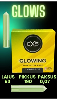 EXS GLOWING CONDOMS 3 TK.