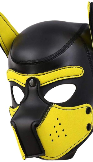 PUPPY PLAY DOG MASK BLACK/YELLOW