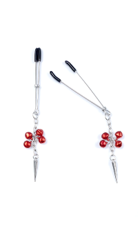 BR EXCLUSIVE NIPPLE CLAMPS 4 RED BEADS