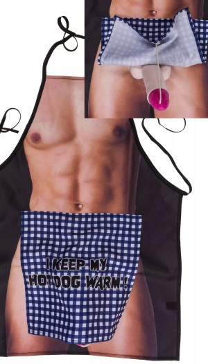 KITCHEN APRON, MEN BODY WITH PLUSH PENIS
