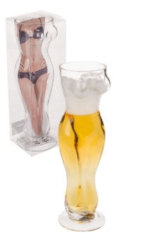 BEER GLASS, FEMALE TORSO