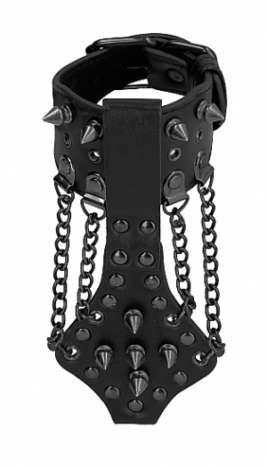 BRACELET WITH SPIKES AND CHAINS