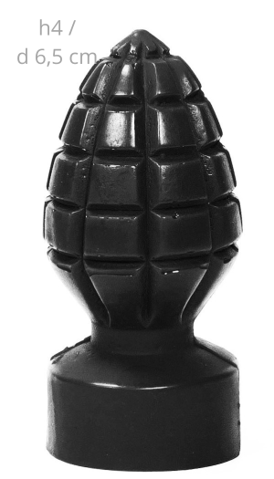 HAND GRENADE ALL BLACK PLUG ANAL 14CM