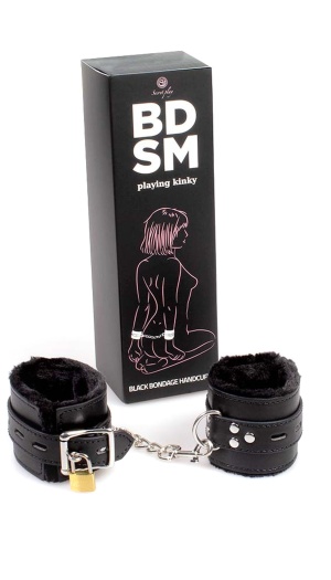 SECRETPLAY BLACK BONDAGE HANDCUFFS - BDSM COLLECTION