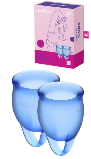 SATISFYER FEEL CONFIDENT MENSTRUAL CUP SET BLUE