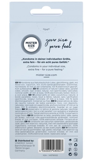 MISTER SIZE 47MM CONDOMS 10PCS
