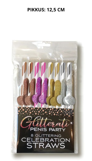 GLITTERATI PENIS PARTY COCKTAIL STRAWS