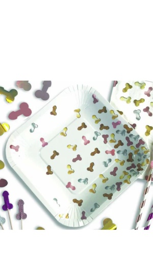 GLITTERATI PENIS PARTY PLATES