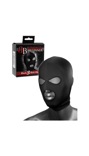 BONDAGE BEGINNER BLACK 3 HOLE HOOD