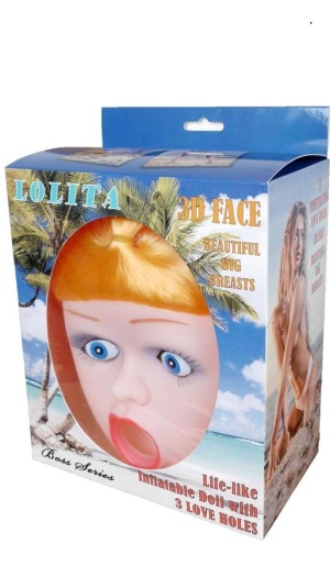 BR LOLITA BLOW UP LOVE DOLL 3D FACE AND HAIR 3 HOLES
