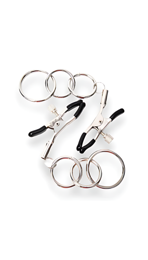 KINKY PLEASURE NIPPLE CLAMP TRIPPLE O'RING