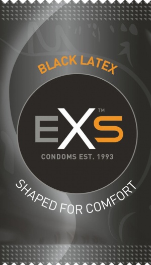 EXS BLACK LATEX CONDOMS 12 PACK