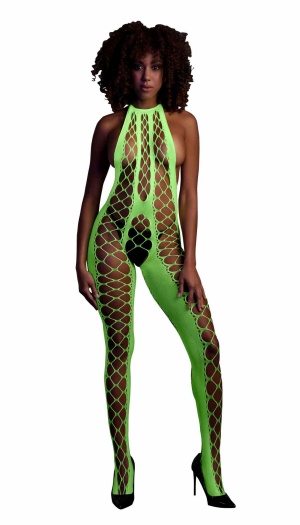 BODYSTOCKING WITH HALTERNECK GREEN XS-XL