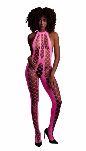 BODYSTOCKING WITH HALTERNECK PINK XS-XL