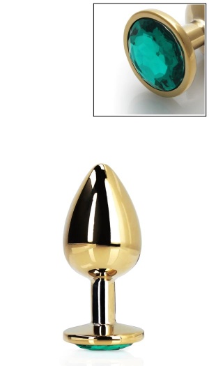 ROUND GEM GOLD/GREEN M