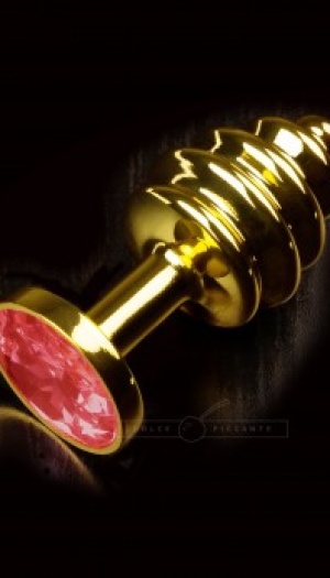 JEWELLERY RIBBED GOLD RUBY