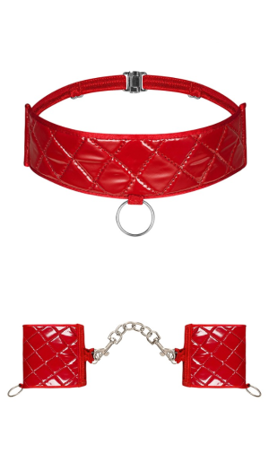 HUNTERIA SOFT RED CUFFS + CHOCKER