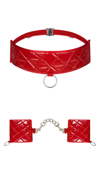 HUNTERIA SOFT RED CUFFS + CHOCKER