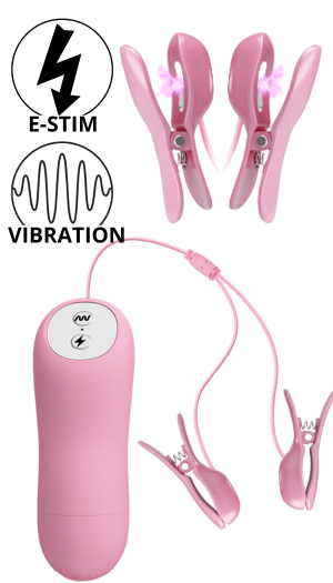 E-STIM VIBRATING NIPPLE TWEEZERS BAILE ROMANTIC WAVE