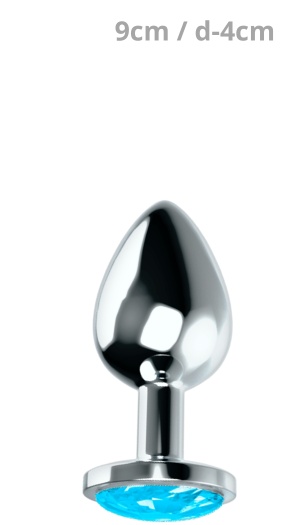 OHMAMA ANAL PLUG WITH BLUE CRYSTAL L