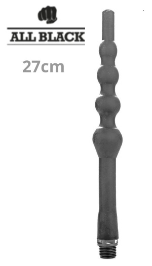 ALL BLACK FLEXIBLE BEADED SILICONE ANAL DOUCHE