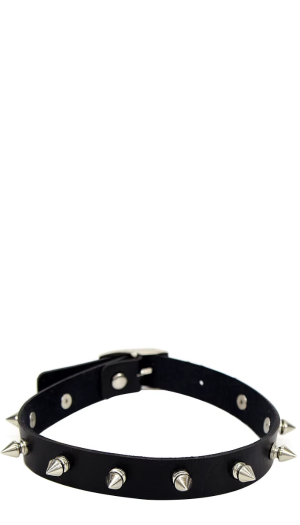 KINKY PLEASURE CHOKER WITH SPIKES BLACK