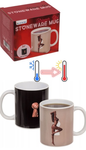 STONEWARE TEMPERATURE MUG - STRIPPER GIRL