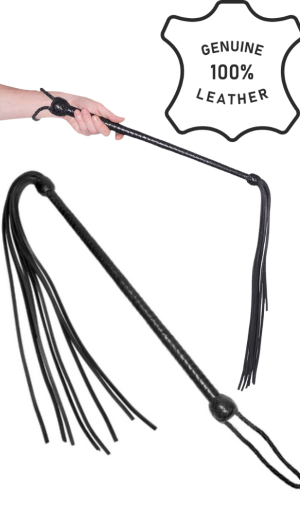 LONG HANDLED GENUINE LEATHER WHIP